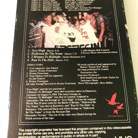 1984 Iron Maiden Behind The Iron Curtain VHS  Sony Video EP - Picture 5 of 15